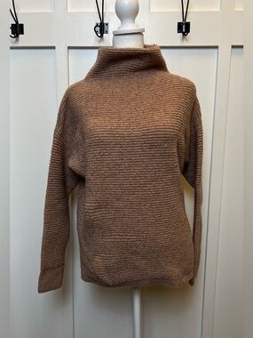 Madewell Brown Tan Wool Blend Roll Neck Jumper Size Small Sweater Cottagecore